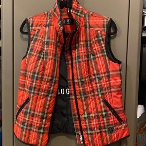 Bogner red plaid vest. Size 10.